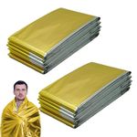 RLXMARTD 2 PCS Extra Large Size Emergency Foil Blanket,Rescue blankets, 210 x 160 cm,Survival Blankets for Marathon,Outdoor,Hiking, Survival or First Aid
