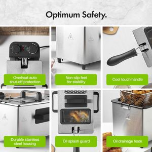 VonShef 3L Deep Fat Fryer – Stainless Steel Electric Fryer