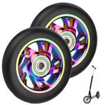 Pair 100mm Scooter Wheels with ABEC 9 Bearings Fit for Razor/Apollo/Cox Swain Stunt Scooters, Alloy Series Pro Stunt Scooter Wheel,2pcs Replacement PVC Roller Wheels,Stunt Scooter Wheel