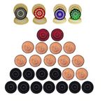 Carrom Board Wooden Coins and Tournament Striker Professional Set, ( 24 Carrom Board Pieces + 4 Striker Random Design with Case) – White/Red/Black