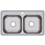 Elkay D233191 Gauge Stainless Steel Double Bowl Top Mount Kitchen Sink
