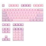 Happy Balls PBT Keycaps Backlit Cherry MX Keycap Set Doubleshot OEM Profile Translucent with Keycap Puller for US Layout 61 87 104 108 MX Switches Mechanical Keyboard (Pink Purple Kit)