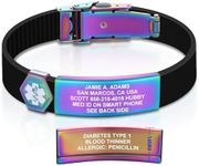 Divoti Custom Engraved Medical Alert ID Bracelet – Dual-Sided Laser Etching, Silicone Wristband, Stainless Steel Security Clasp – Adjustable & Trim-to-Fit – Emergency Medical Info Band - UL TB PRW WH