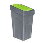 FINE STAR Plastic 50L Litre Kitchen Home Recycle Recycling Bin Office Rubbish Trash Waste Dustbin With Lid (Green)