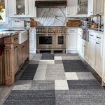 Modern Boxes Design Non-Slip (Non-Skid) Area Rug 5 X 7 (5' 3" X 7' 3") Gray