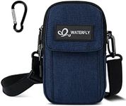 WATERFLY Bum Bag Waist Bags Mobile Phone Bag: Compact Small Multifunctional Belt Bag with Carabiner for Women Men EDC Camping Hiking Climbing Travel Hunting Fishing, Navy Blue