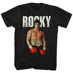 A&E Designs Rocky T-Shirt Champ Flex Pose Black Tee, Medium