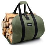 Amagabeli Firewood Carrier Bag Canvas Waxed Large Firewood Log Tote Carrying Indoor Bag Firewood Storage Tote Fire Place Log Holders Outdoor Fire Wood Carrier with Handless Dark Brown BG290