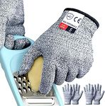 Tesuchan 2 Pairs Cut Resistant Gloves Small, Ambidextrous Cut Proof Gloves for Kids, Level 5 Cutting Gloves Cut Resistant Gloves for Kitchen