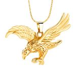 constantlife Cremation Jewelry for Ashes Stainless Steel Eagle Memorial Urn Necklace Keepsake Pendant for Human Pets (Golden)