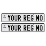 Moto Utility® Car Number Plate, Front and Back 19.75x4.75 inches | Number Plate for Car | Car No Plate | Not-HSRP Without bar Code Serial Number | Color White.