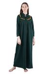 ANGLINA Women's Winter Wear Woolen Full Sleeve Solid Fleece Nighty, Maxi, Nightwear, Nightgown (WSR-72) (Free Size, Green)