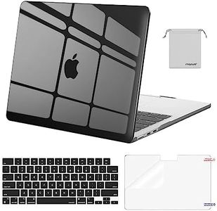 MOSISO Compatible with MacBook Air 13 inch Case 2024 2023 2022 M3 A3113 M2 A2681 Touch ID, Plastic Hard Case&Keyboard Cover&Screen Film&Pouch Compatible with MacBook Air 13.6 inch Case, Smoke Black