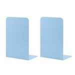 Book Ends for Shelves, MSDADA Heavy Duty Bookends for Office, School&Home, Metal Bookends for Heavy Books, Anti Slip Book Holder Bookend Supports Book Stoppers for Bookworms Gift(Light Blue)