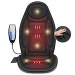 Snailax Memory Foam Massage Seat Cushion - Back Massager with Heat,6 Vibration Massage Nodes & 2 Heat Levels, Massage Chair Pad for Home Office Chair,Gifts for Men