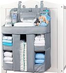 XL Hanging Diaper Caddy Organizer – Reinforced Diaper Stacker for Crib that Keeps Shape – Hanging Diaper Organizer for Changing Table, Playard, Wall & Door – Diaper Holder for Newborn Baby Girl & Boy