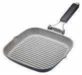 MasterClass Non-Stick Induction-Safe Griddle Pan with Folding Handle, 24 cm (9.5”), Black