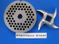 Size 12 X 3/16 Set Meat Grinder Plate and Knife for Hobart LEM Cabelas MTN Torrey Etc Stainless Steel