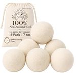 6 Pack Tumble Dryer Balls XL – 100% New Zealand Wool Dryer Balls for Laundry UK, Reusable Fabric Softener Alternative, Reduce Drying Time, Static & Wrinkles Plastic-Free Laundry Solution