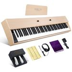 Fesley 88 Key Digital Piano Keyboard, Full-Size Electric Keyboard Piano for Beginners, Multi-Functional 88 Key Keyboard with Sustain Pedal, Power Adapter, Headphone/Audio Output Feature, Maple