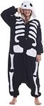 Zinuods Women Men Adult Pajamas Onesies Animal Cosplay Costumes, Black Skeleton, Small