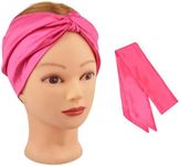 Satin Edge Scarf Wig Grip Band Fashion Wig Headbands Soft Satin Laying Scarf for Lace Front Keep Wig Secured, Makeup, Sports, Yoga (1 Pcs, Pink)