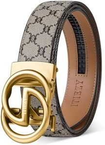 ITIEZY Mens Ratchet Belt Leather Adjustable Belts for Men - 1 3/8" Click Slide Belt for Men Dress Casual, Customizable Fit