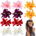 10pcs Bohemian Flower Hair Clips, Artificial Tropical Flower Clip for Seaside Holiday, Wedding Party Bridal Hair Accessories, Hawaiian Beach Flower Hair Pins Clip for Women Girls