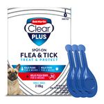 Bob Martin Clear Plus Spot On Flea Treatment for Small Dogs (2-10kg) - Kills Fleas, Ticks, Lice and Flea Eggs (3 Pipettes)