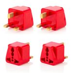 Hi-PLASST UK Adapter for Indian Pins (Pack of 4) G-Type Power Plug Converter for England, Dubai, Tanzania,Singapore, Ireland, Wales, Scotland, Perfect Adaptor for Charging Laptop, Camera, Phone.