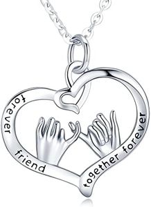 Friggem Collar con Colgante de Hermana de Plata de Ley 925 Colgante de Corazón Mejor Amigo Collar Amistad Joyería Regalos para Mujer Hermanas Amigos