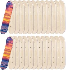 LECEHIVO 26 Pcs Blank Skateboard Wooden Decks Bulk 17 x 5 Inch 7 Ply Double Tail Maple Skateboard Light Decks Mini Skate for Replacement Painting Decoration for Beginner Kid
