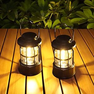 Guijiyi Lampada Campeggio Alimentato a Batteria, 2 Pezzi Lanterna da Campeggio Portatile IPX4 Impermeabile, 3 Modalità Dimmerabili, LED Luce Campeggio per Campeggio, Escursionismo, Pesca, Emergenza