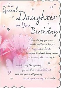 Piccadilly Greetings STUNNING TOP RANGE WONDERFULLY WORDED 5VERSE TO A SPECIAL DAUGHTER BIRTHDAY CARD,White,9 x 6 Inches