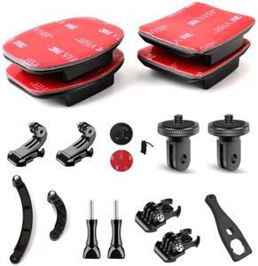 YHTSPORT Soporte para Casco Adhesivo, 16 Piezas Accesorios Gopro, Soporte Adhesivo Curvado y Plano, Pegatina Gopro Casco, Montura Adhesiva para Casco Compatibles con GoPro y Otras Cámaras de Acción