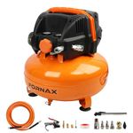 FORNAX Pancake Air Compressor with two couplers, 6 Gallon Portable Electric air compressor, 150 PSI, Oil -Free with 14 PCS Air Compressor Accessories Kit (Kits)