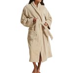 Christy Supreme Velour Bath Robe | Luxuriously Soft Dressing Gown | 400GSM Heavyweight Womens Bathrobe | Sustainably Manufactured 100% Cotton | Size X-Large | Stone Colour