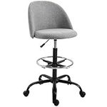 Vinsetto IE Located Drafting Chair, Tall Office Chair with Adjustable Height, Wheels, Footrest for Home Office, Grey