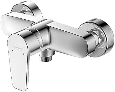 Krobec Single-Thread Shower Mixer Tap Surface-Mounted Shower Mixer Tap Single Lever Shower Mixer Tap for Surface-Mounted Shower Fitting Ceramic Cartridge Chrome