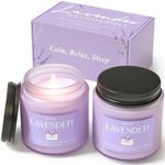 Lavender Scented Candle, BOYUJK Lavender Candles Scented Gift Set for Stress Relief, 2 Lavender Scented Soy Candles, Relaxation Gifts for Women (Lavender)