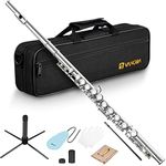 Vangoa Flutes Closed Hole 16 Keys C Flute Instrument for Beginner Kid Orchestra School Band Student with Case, Stand, Gloves, Grease, Adjustment Screwdriver and Cleaning Kit, by Vangoa