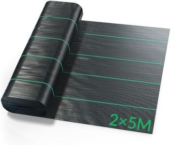 Velway Weed Control Membrane Heavy Duty - 2x5M Weed Control Barrier Fabric Landscape Ground Cover for Artificial Grass Patios Paths Flower Beds - Weed Suppressant Membrane