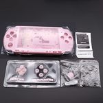 New Replacement PSP 3000 Console Full Housing Shell Cover with Buttons Screws Set - Pink