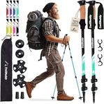 TrailBuddy Trekking Poles - Collapsible Hiking Poles for Backpacking and Camping Gear - Set of 2 Walking Sticks for Hiking, Aluminum with Cork Grip
