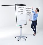 Wonderwall Mobile Magnetic Flipchart Easel with Integral Dry-Wipe Whiteboard and 2 Extendable arms - Ideal for Education, Training & Office presentations