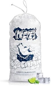 Ice Bags 10lb with Drawstring,50 Pack Plastic Ice Bags for Ice Storage