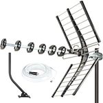 Five Star 2024 Newest 200 Miles Long Range High-Performance HDTV VHF UHF Outdoor Antenna with 27” mounting Pole Support ATSC 3.0 and 4K