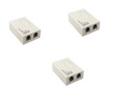 IDELEC ADSL/VDSL/APDT Splitter for Landline Telephone and Broadband Modem Box Internet Phone Filter Splitter - 6P2C RJ 11 Female Jack to 2X 6P2C Double Female Jack Adaptor Pack of 3