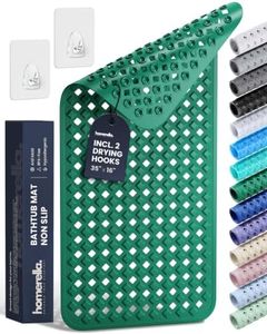 Bathtub Mat Non Slip 35x16 - homerella® Bath Mat Incl. Hooks for Drying, Extra Long, 100% BPA Free, Shower Mat Non Slip Anti Mold, Machine Washable, Shower Mats for Inside Shower Mildew Resistant