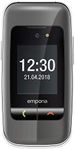 emporiaOne | Senior Cell Phone | Flip Phone Without Contract | Mobile Phone with Emergency Call Button | 2.4-inch Display | Spacegrey, Grey/Silver
